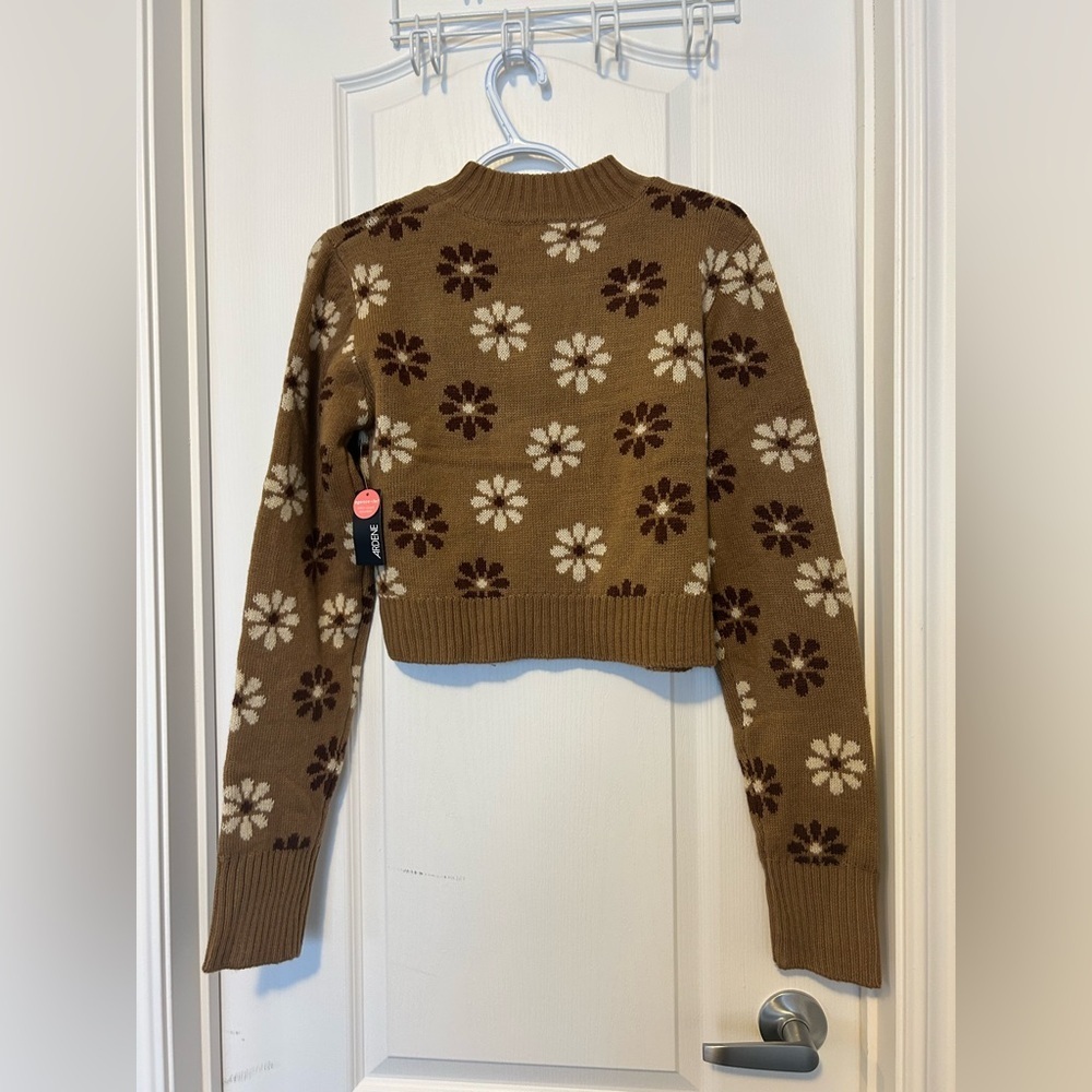 Ardene Tan Floral Cardigan - Picture 2 of 3